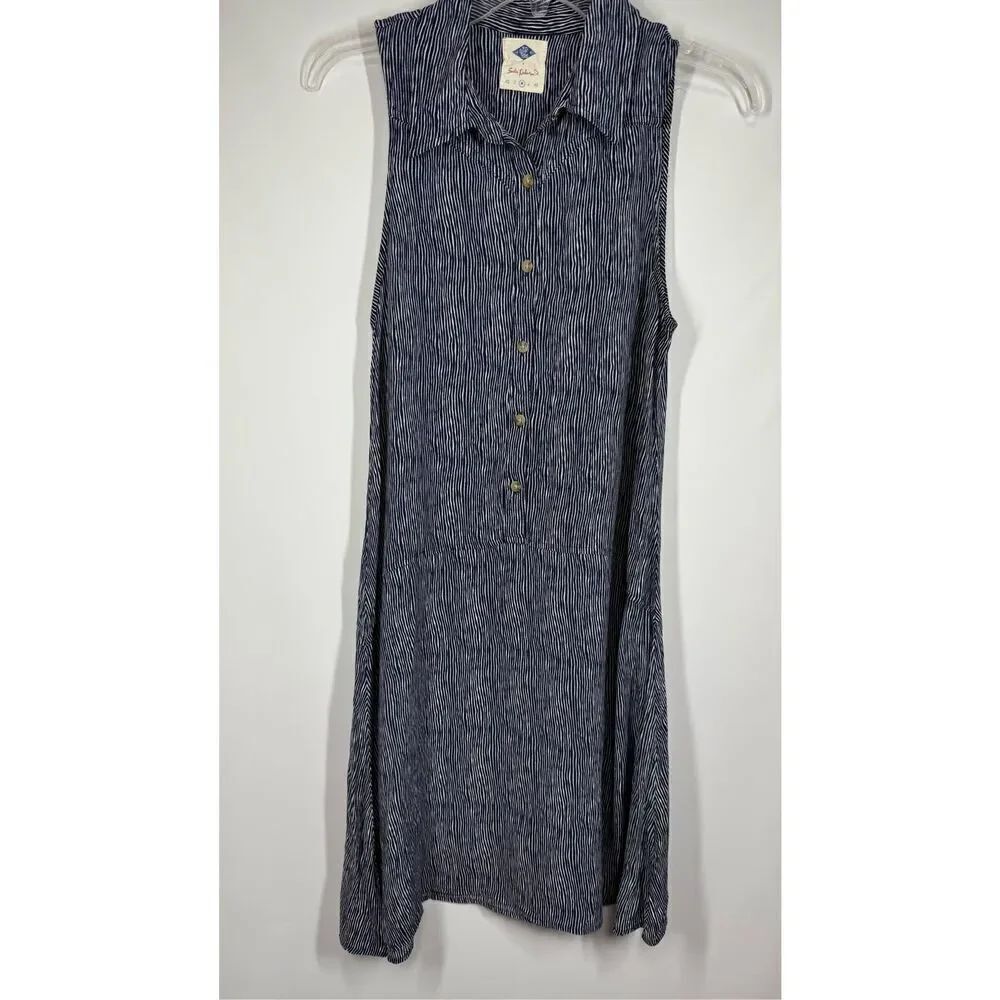 Wild blue X Sadie Robertson blue white striped dress size medium 